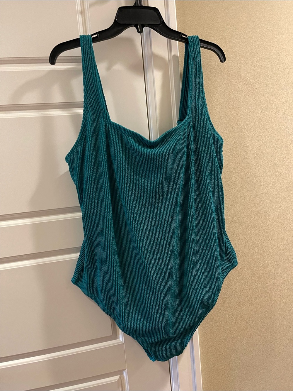 Kona Sol Teal Ribbed One-Piece Swimsuit